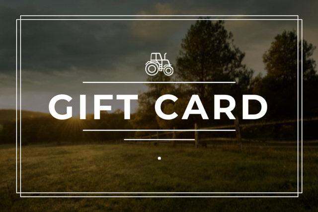 Designvorlage Agriculture Equipment Offer with Field and Tractor Icon für Gift Certificate