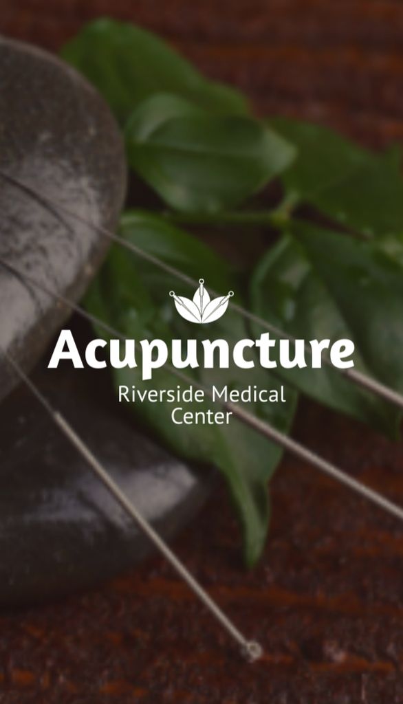 Designvorlage Offer of Acupuncture Services at Medical Center für Business Card US Vertical