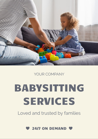 Babysitting Services Offer Flyer A4 Design Template