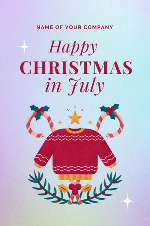 Entertaining Christmas In July Greeting With Sweater Flyer 4x6in Modelo de Design