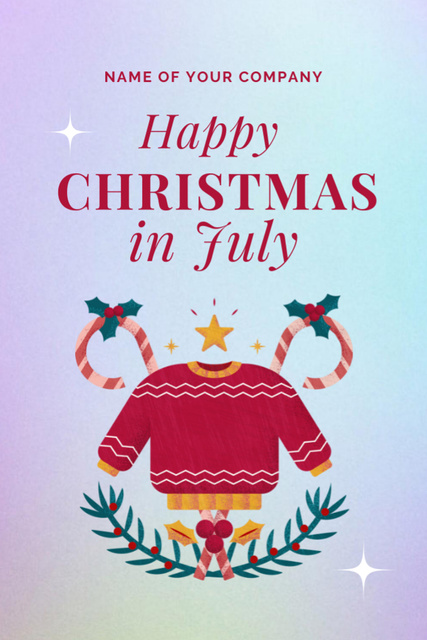 Entertaining Christmas In July Greeting With Sweater Flyer 4x6in – шаблон для дизайна
