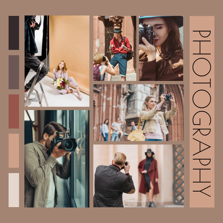 Натхнення фотографією з людьми з фотоапаратами Instagram – шаблон для дизайну