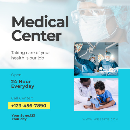 Designvorlage Advertising Services of Medical Center für Instagram