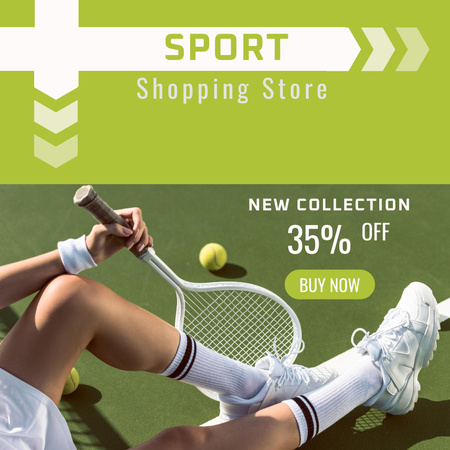Offer Discount on New Collection Tennis Sportswear Instagram Design Template