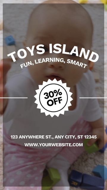 Ontwerpsjabloon van TikTok Video van Offer Discount on Toy Island