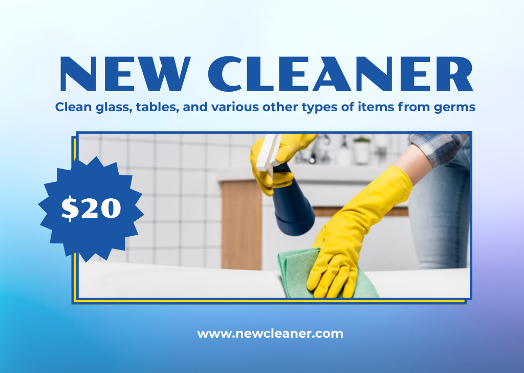 Promotion of New Surface Cleaner Flyer A6 Horizontal Design Template