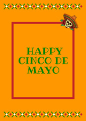 Cinco De Mayo Greeting With Skull In Sombrero