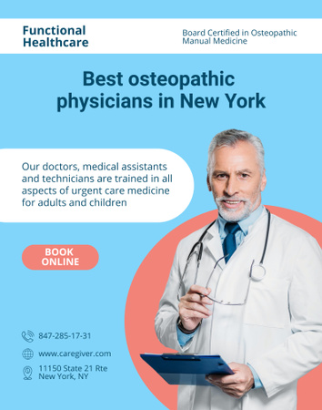 Plantilla de diseño de Osteopathic Physician Services Offer Poster 22x28in 