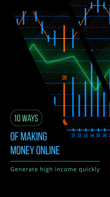 Ontwerpsjabloon van Instagram Video Story van Several Ways Of Making Money Online With Charts