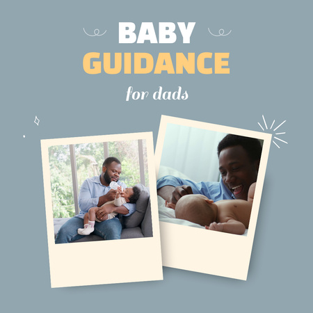 Helpful Baby Guidance For Fathers Offer Animated Post Design Template