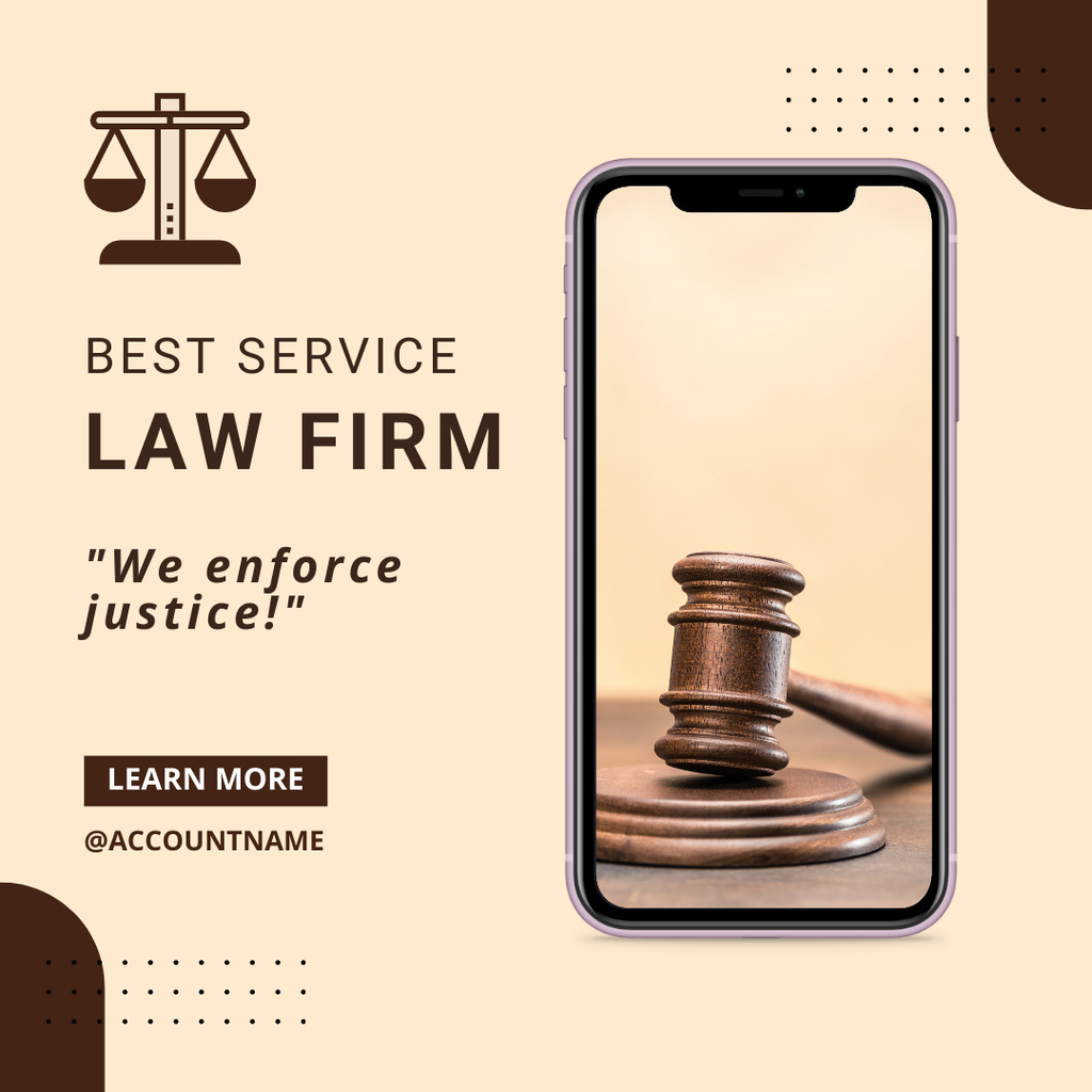 Law Firm Services Offer Instagram tervezősablon