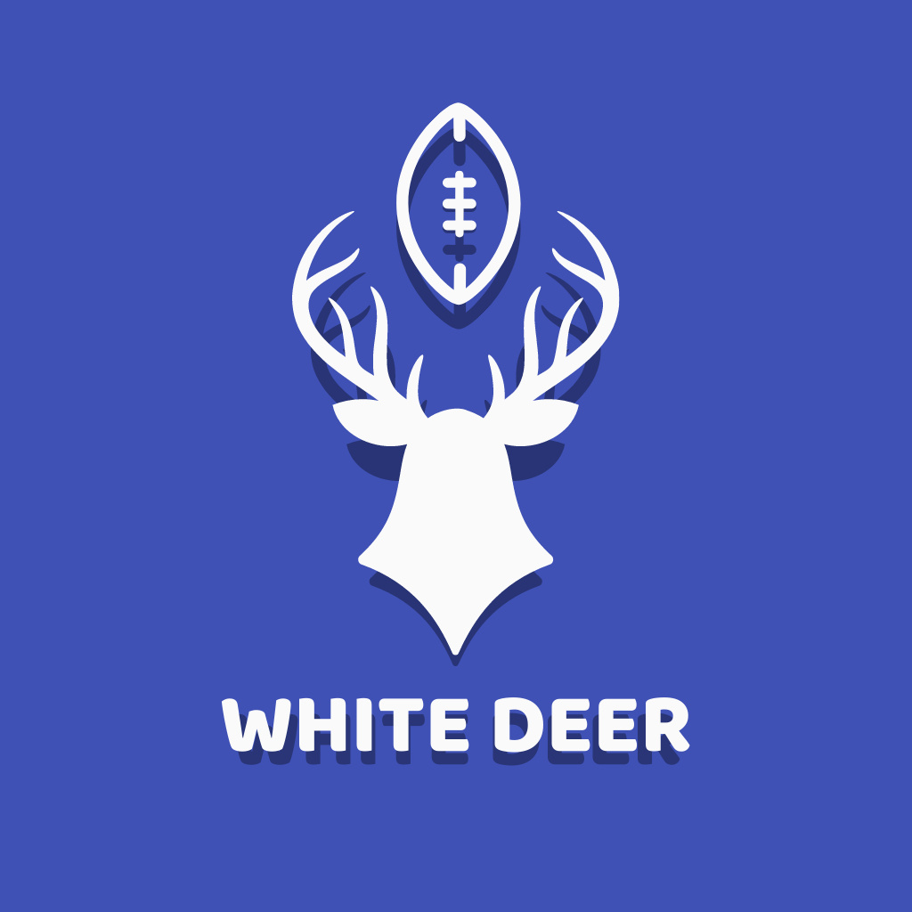 Sport Team Emblem with Deer's Horns Logoデザインテンプレート