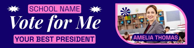 Vote for Best Candidate for School President Twitter – шаблон для дизайну