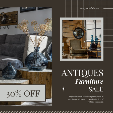 Modèle de visuel Offre de vente de meubles et de décoration nostalgiques - Instagram