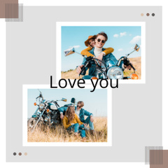 Photograph of a Young Couple on a Motorcycle