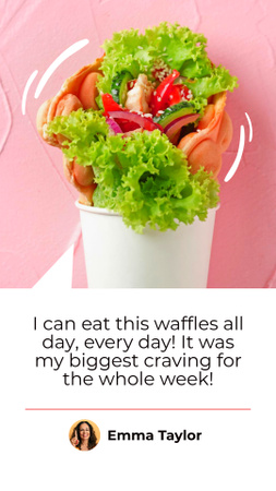 Comentário do cliente sobre o delicioso Waffle Instagram Story Modelo de Design
