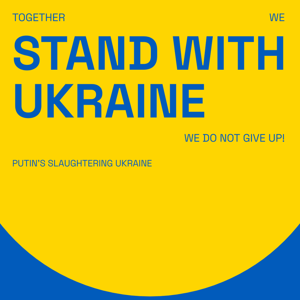 Don't Give Up for Ukraine Instagramデザインテンプレート