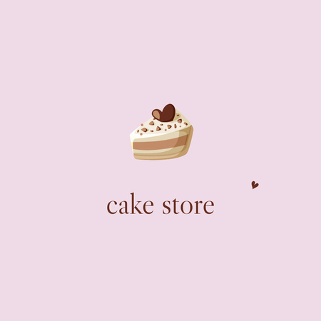 Pink Bakery Ad with Cute Cake Logo 1080x1080pxデザインテンプレート
