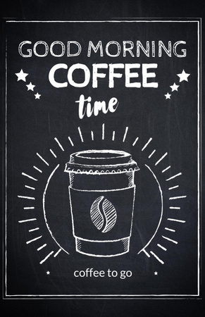 Coffee time chalk advertisement Flyer 5.5x8.5in Design Template