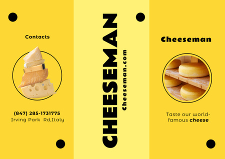 Designvorlage Bieten Sie an, verschiedene Käsesorten zu probieren für Brochure