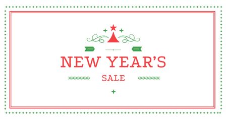New Year's Sale in Red Frame Facebook AD Modelo de Design