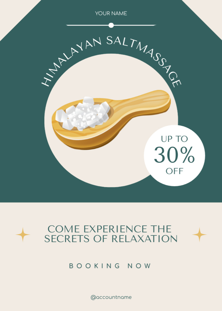 Himalayan Salt Massage Advertisement Flayer Πρότυπο σχεδίασης