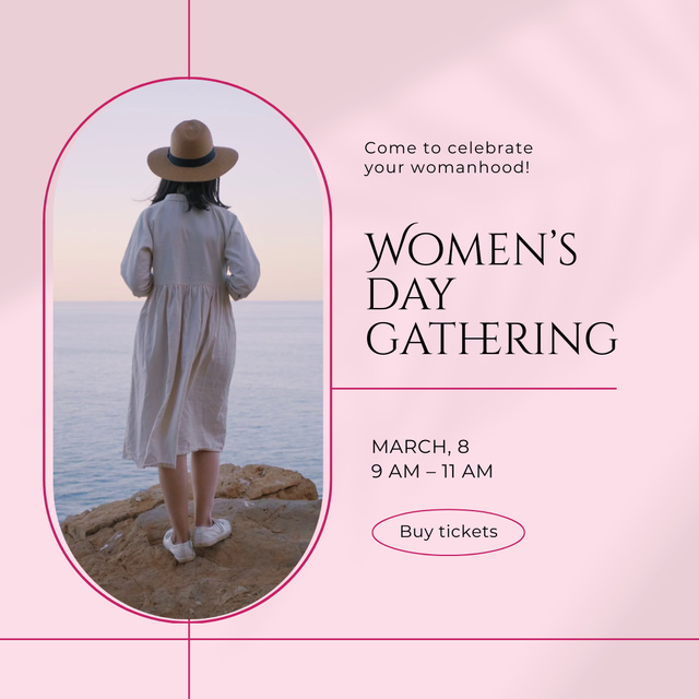Women's Day Gathering Event Announcement Animated Post Design Template