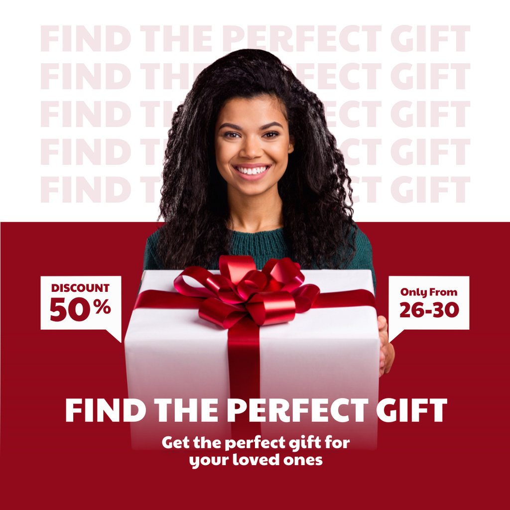 Woman Gets the Perfect Gift Red Instagramデザインテンプレート
