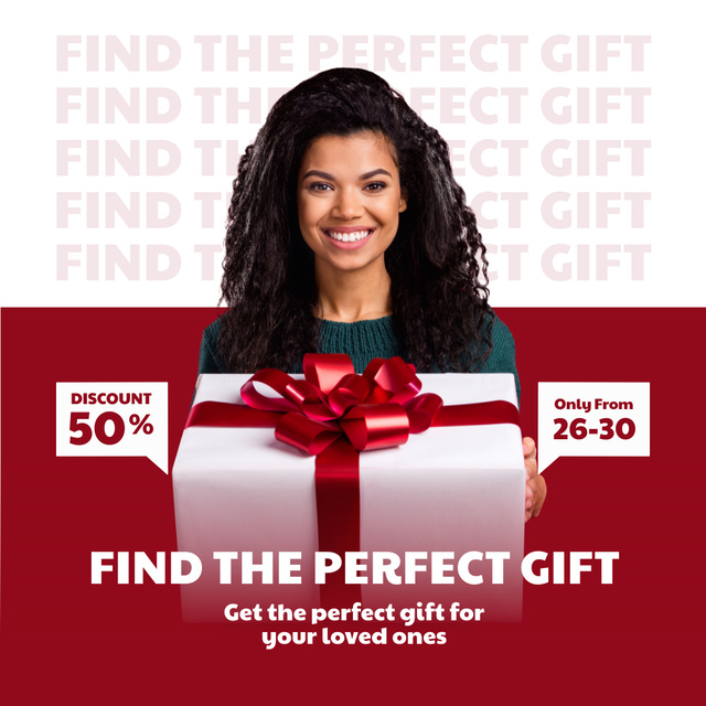 Woman Gets the Perfect Gift Red Instagram tervezősablon