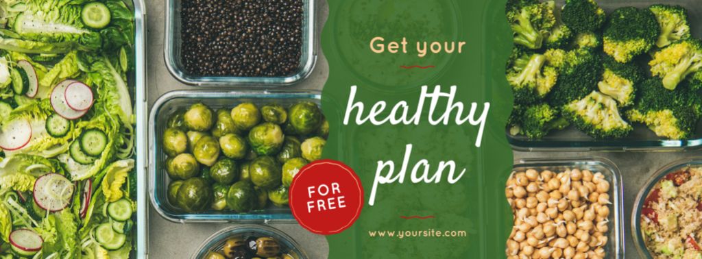 Template di design Healthy Food Concept with Vegetables and Legumes Facebook cover
