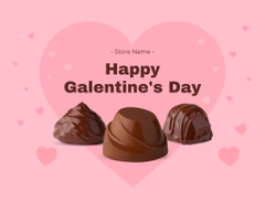 Galentine's Day Greeting with Chocolate Candies