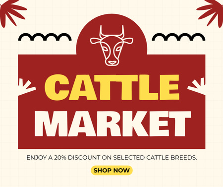 Discount on Selected Cattle Breeds Facebook Design Template