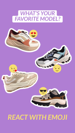 Designvorlage Quiz about Favorite Model of Sneakers für Instagram Video Story