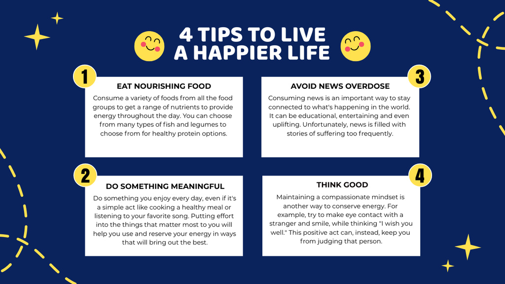 Tips On Happy Lifestyle Mind Map Design Template