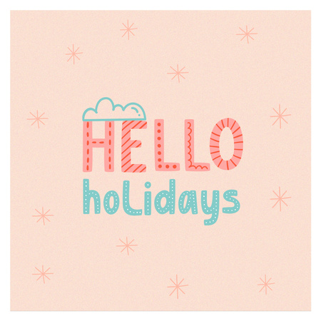 Hello Holidays Greeting Text Instagram Design Template