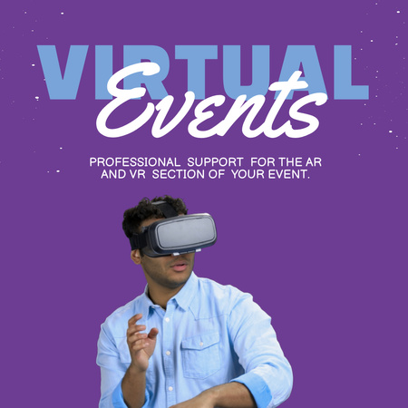 Plantilla de diseño de anuncio de eventos virtuales Animated Post 