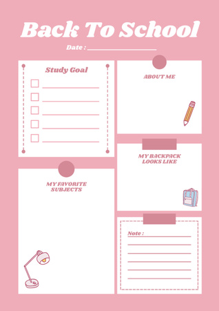 Template di design Pianificazione del programma scolastico in rosa chiaro Schedule Planner