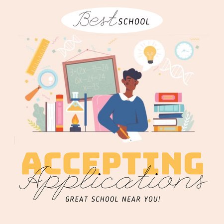 School Apply Announcement Animated Post Design Template