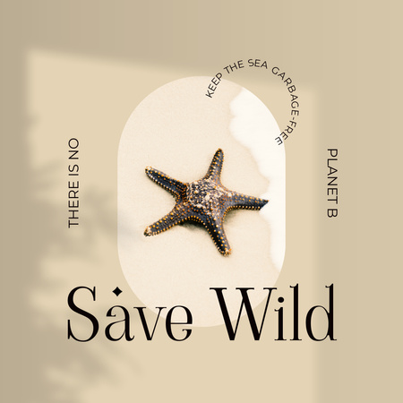 Nature Care Concept with Starfish Instagram Design Template