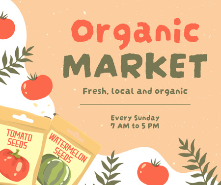 Anúncio sobre venda de sementes no mercado orgânico Facebook Modelo de Design