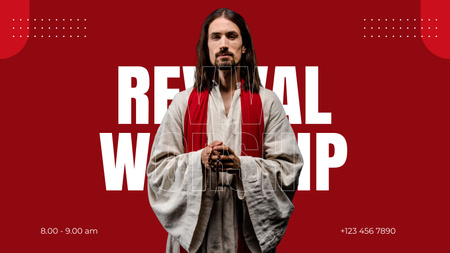 Revival Worship in Church Title 1680x945px Design Template
