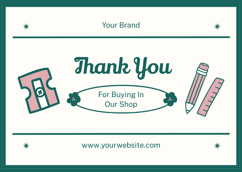 Template di design School Store Advertisement with Stationery Items Card