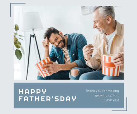 Son with his Senior Dad on Father's Day Facebook Design Template