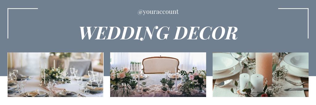 Platilla de diseño Collage with Chic Wedding Decor Email header