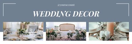 Template di design Collage con decorazioni di nozze chic Email header