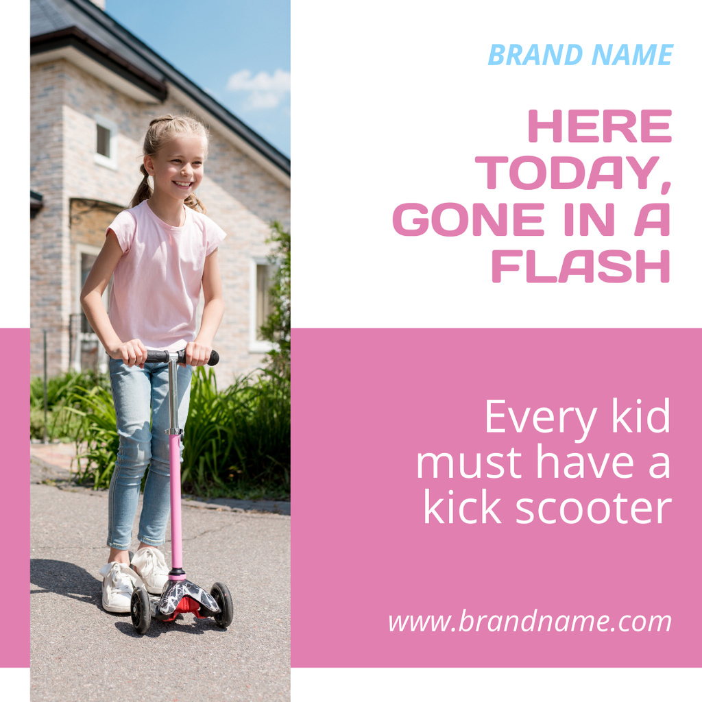 Kick Scooter for Kids Instagram Šablona návrhu