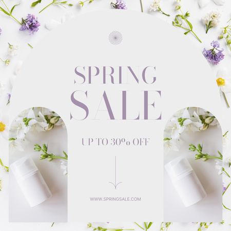 Skin Care Spring Sale Announcement Instagram AD tervezősablon