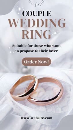 Plantilla de diseño de Propuesta para pedir anillos de bodas de oro Instagram Story 
