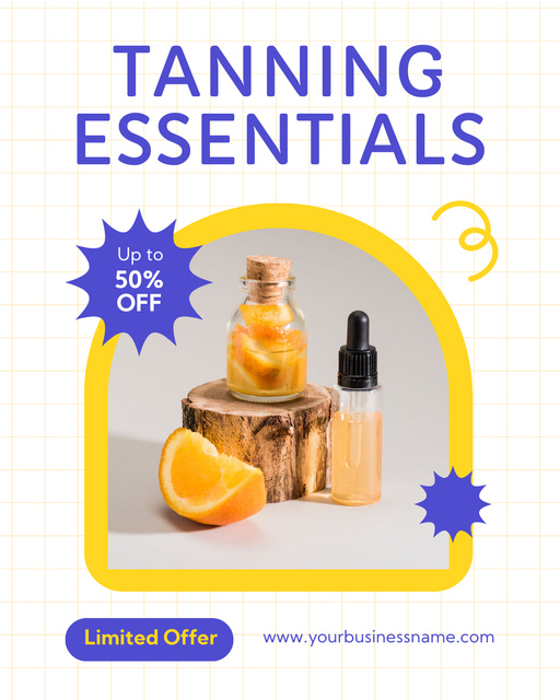 Limited Offer Discounts on Tanning Serum Instagram Post Vertical Design Template