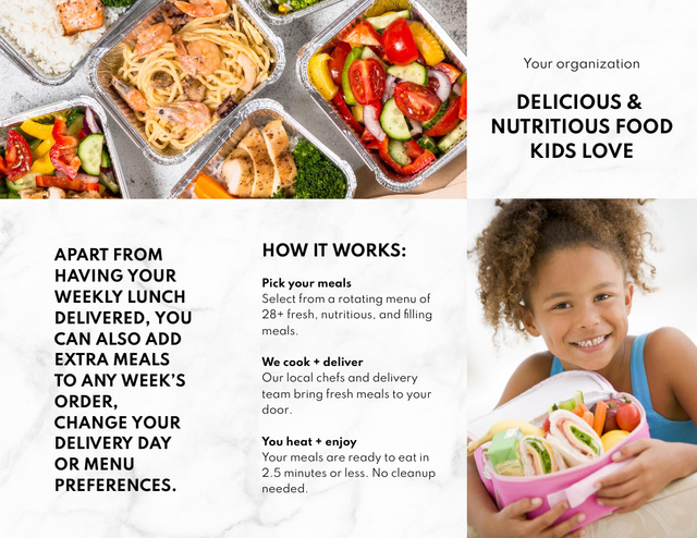 Booklet on Healthy Foods for Kids Brochure 8.5x11in Z-fold Design Template
